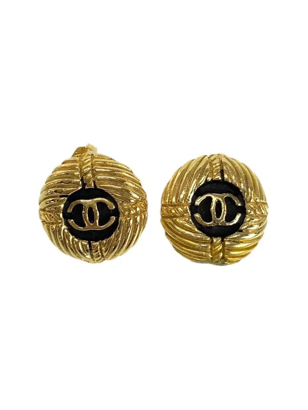 Chanel Cc Logo Earrings Gold-Tone Metal #299426C46B